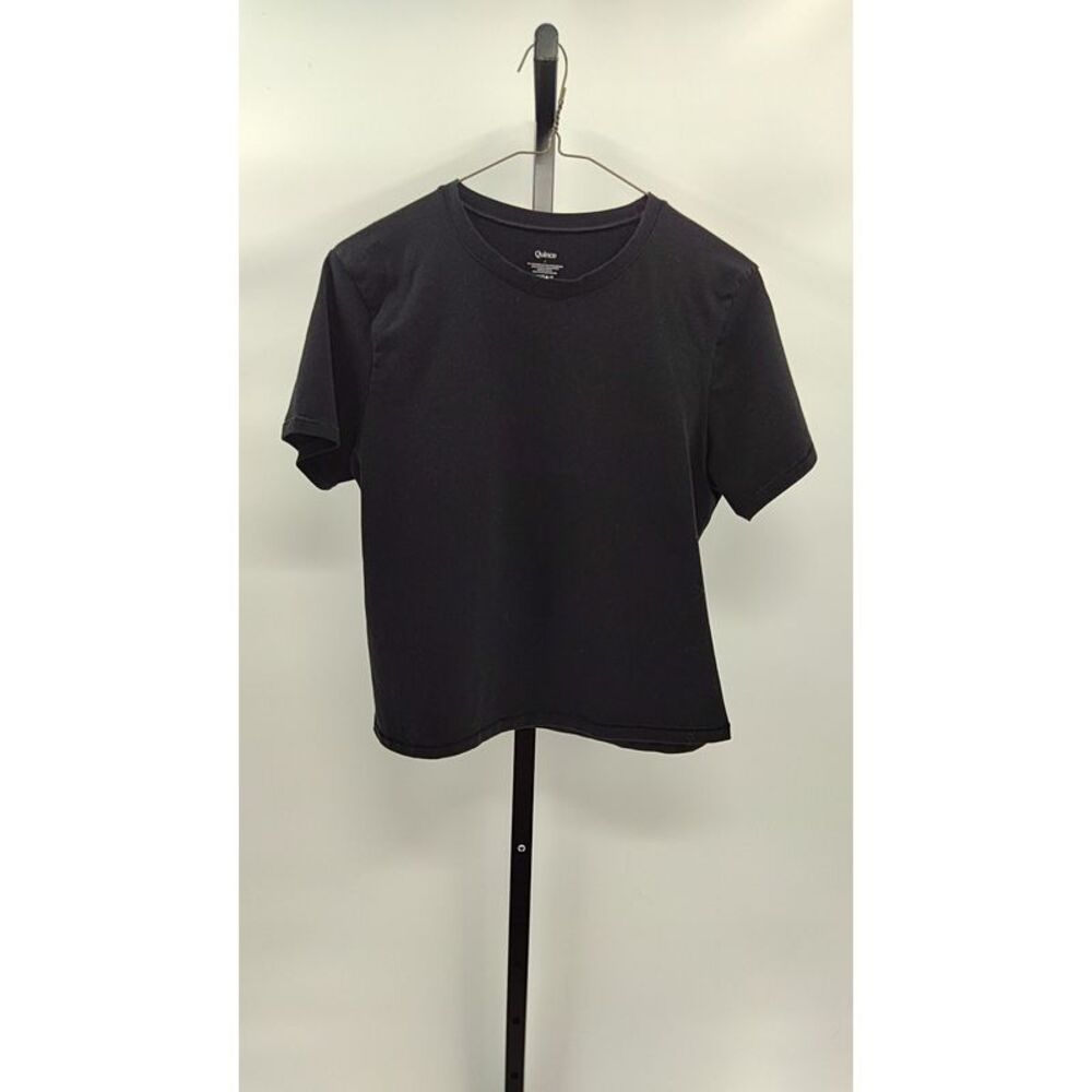 Quince Women Stretch Cotton Jersey Fitted T-Shirt Black L